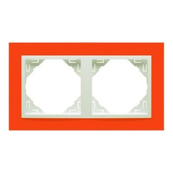   Efapel Logus90 90920 TJG 2-es keret narancs / jég, függőleges és vízszintes elhelyezéssel, ANIMATO (Efapel 90920 T JG)