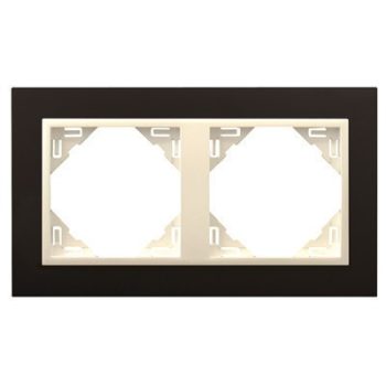   Efapel Logus90 90920 TPG 2-es keret fekete / jég, függőleges és vízszintes elhelyezéssel, ANIMATO (Efapel 90920 T PG)