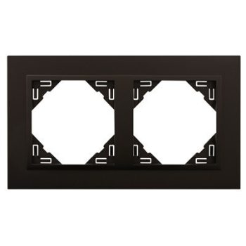   Efapel Logus90 90920 TRR 2-es keret fekete / fekete, függőleges és vízszintes elhelyezéssel, ANIMATO (Efapel 90920 T RR)