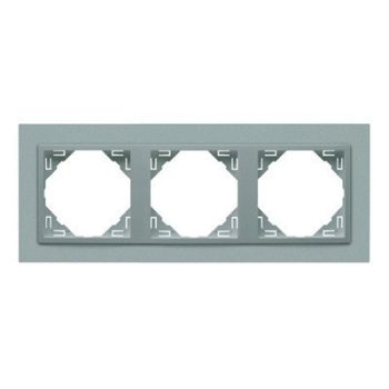   Efapel Logus90 90930 TAA 3-as keret alumínium / alumínium, függőleges és vízszintes elhelyezéssel, ANIMATO (Efapel 90930 T AA)