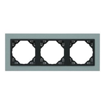   Efapel Logus90 90930 TAS 3-as keret alumínium / szürke, függőleges és vízszintes elhelyezéssel, ANIMATO (Efapel 90930 T AS)