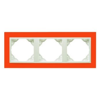   Efapel Logus90 90930 TJG 3-as keret narancs / jég, függőleges és vízszintes elhelyezéssel, ANIMATO (Efapel 90930 T JG)