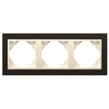   Efapel Logus90 90930 TPG 3-as keret fekete / jég, függőleges és vízszintes elhelyezéssel, ANIMATO (Efapel 90930 T PG)