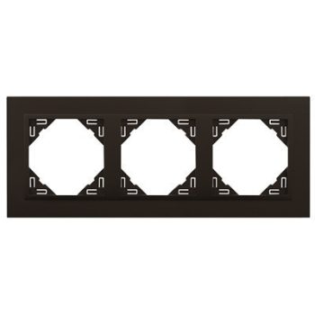   Efapel Logus90 90930 TRR 3-as keret fekete / fekete, függőleges és vízszintes elhelyezéssel, ANIMATO (Efapel 90930 T RR)