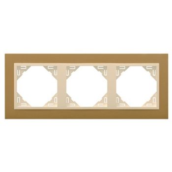   Efapel Logus90 90930 TUG 3-as keret arany / jég, függőleges és vízszintes elhelyezéssel, ANIMATO (Efapel 90930 T UG)