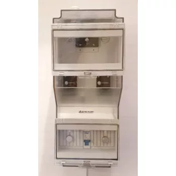   Elektro-Plast OZP25 1 fázisú fogyasztásmérő szekrény ELP25.TE014(OZP25)-Sz-M63A - Egy felhasználási helyes M63A társasházi felületre szerelt fogyasztásmérőhely