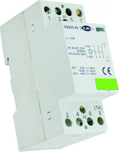 ELKO EP VS425-13/230V moduláris kontaktor 25A, 1 záró + 3 nyitó érintkező, 230V AC/DC (209970700004)