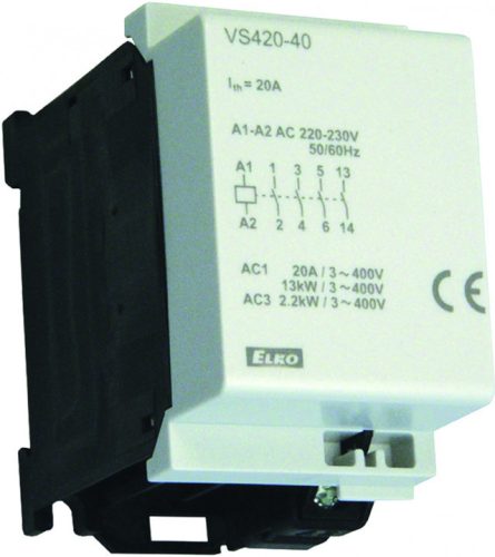 ELKO EP VS420-40/230V moduláris kontaktor 20A, 4 záró érintkező, 230V AC (209970700015)
