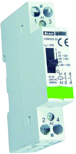 ELKO EP VSM220-11/230V moduláris kontaktor 20A, kézi kapcsolással, 1 záró + 1 nyitó érintkező, 230V AC (209970700062)