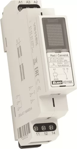 Elko EP VS116K - kék - Segédrelé, 1x CO, 16 A, 230 VAC, AC/DC 24 V ( 2260 )