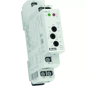   Elko EP HRN-54 Feszültségfigyelő relé 3-fázisú hálózatokhoz, magas- és alacsony feszültségszintek, fáziskiesés, és fázissorrend figyelésére (nullát nem figyel) (3720)