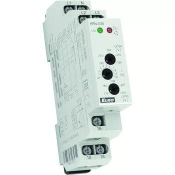   Elko EP HRN-54N Feszültségfigyelő relé 3-fázisú hálózatokhoz, magas- és alacsony feszültségszintek, fáziskiesés, és fázissorrend figyelésére (nullát is figyel) (3721)
