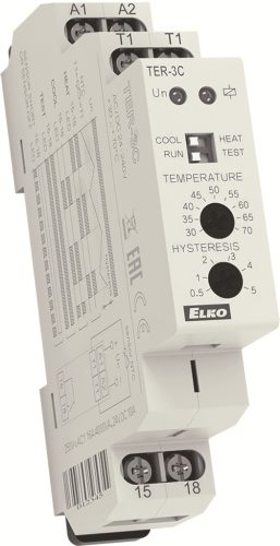Elko EP TER-3C - Termosztát, +30.. +70 C, állítható hiszterézis ( 3841 )