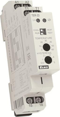 Elko EP TER-3D - Termosztát, 0.. +60 C, állítható hiszterézis ( 3842 )