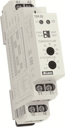 Elko EP TER-3G - Termosztát, 0.. +60 C, állítható hiszterézis, Pt100! ( 3845 )