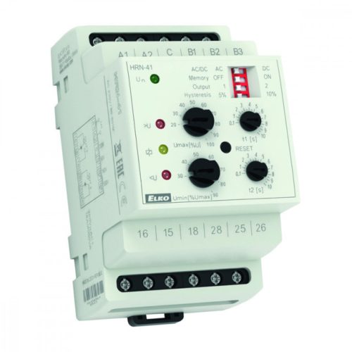 Elko EP HRN-41/230V Feszültségfigyelő relé 1-fázisú AC vagy DC feszültségek felügyeletére, tápfeszültség AC 230 V (4040)