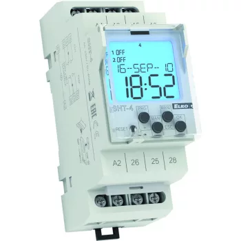   Elko EP SHT-4/230 Digitális kapcsolóóra napi/heti/éves programozhatósággal, asztronómiai programmal , 2x 16 A/AC1 relé kimenet, 230 VAC (4475)