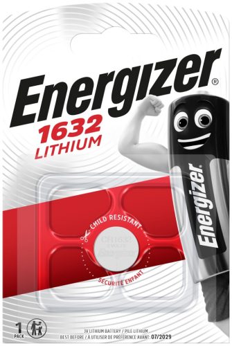 Energizer EGCR1632 CR1632 lítium gombelem – nagy teljesítményű, hosszú élettartamú 3V elem okoseszközökhöz, autókulcsokhoz és órákhoz ( EGCR1632 )