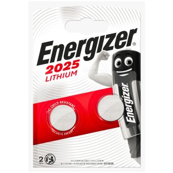  Energizer EGCR2025B2 CR2025 lítium gombelem – hosszú élettartamú 3V elem autókulcsokhoz, órákhoz és modern elektronikai eszközökhöz ( 2db/csomag ) ( EGCR2025B2 )