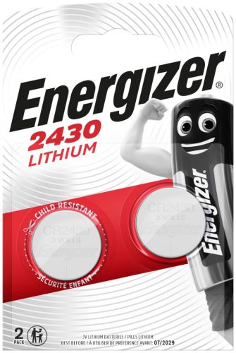 Energizer EGCR2430B2 CR2430 lítium gombelem – nagy teljesítményű, hosszú élettartamú 3V elem okoseszközökhöz, távirányítókhoz és mérlegekhez ( 2db/csomag ) ( EGCR2430B2 )