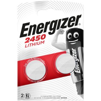   Energizer EGCR2450B2 CR2450 lítium gombelem – nagy kapacitású, hosszú élettartamú 3V elem okoseszközökhöz, mérlegekhez és távirányítókhoz ( 2db/csomag ) ( EGCR2450B2 )