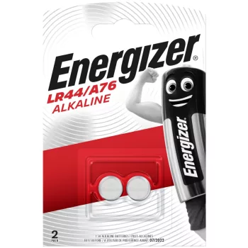   Energizer EGLR44 AG13 / LR44 alkáli gombelem – hosszú élettartamú univerzális 1,5V elem kis elektronikai eszközökhöz ( 2db/csomag ) ( EGLR44 )