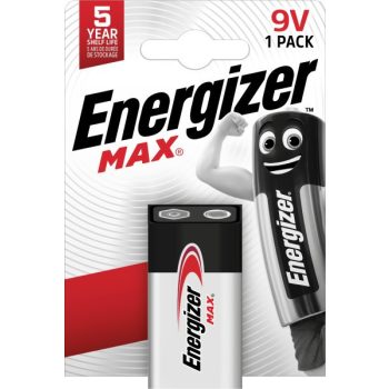   Energizer EM9V Max 9V alkáli elem – hosszú élettartamú, megbízható 9V energiaforrás füstérzékelőkhöz és más elektronikai eszközökhöz ( EM9V )