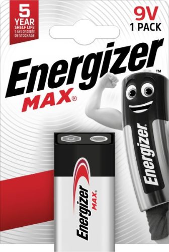 Energizer EM9V Max 9V alkáli elem – hosszú élettartamú, megbízható 9V energiaforrás füstérzékelőkhöz és más elektronikai eszközökhöz ( EM9V )