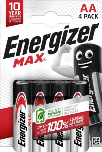 Energizer EMAA Max LR6 (AA) alkáli ceruzaelem – hosszú élettartamú, megbízható 1,5V energiaforrás háztartási és elektronikai eszközökhöz ( 4db/csomag ) ( EMAA )
