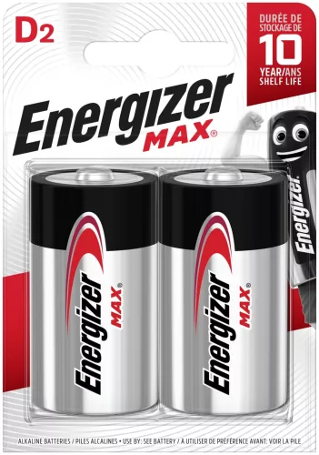 Energizer EMD Max D (Góliát) alkáli elem – nagy kapacitású, hosszú élettartamú 1,5V energiaforrás nagyfogyasztású eszközökhöz ( 2db/csomag ) ( EMD )