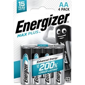   Energizer EMPAA Max Plus LR6 (AA) alkáli ceruzaelem – extra hosszú élettartamú, nagy teljesítményű 1,5V energiaforrás modern elektronikai eszközökhöz ( 4db/csomag ) ( EMPAA )