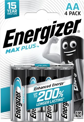 Energizer EMPAA Max Plus LR6 (AA) alkáli ceruzaelem – extra hosszú élettartamú, nagy teljesítményű 1,5V energiaforrás modern elektronikai eszközökhöz ( 4db/csomag ) ( EMPAA )