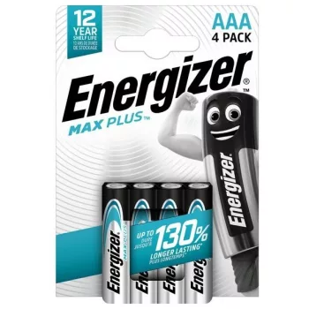   Energizer EMPAAA Max Plus LR03 (AAA) mikro alkáli elem – extra hosszú élettartamú, nagy teljesítményű 1,5V energiaforrás modern elektronikai eszközökhöz ( 4db/csomag ) ( EMPAAA )
