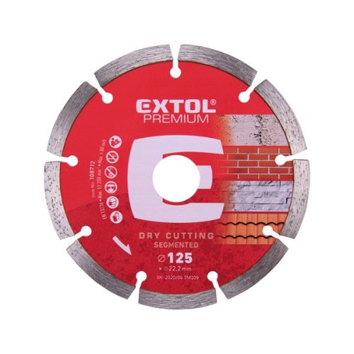 EXTOL PREMIUM 108712 gyémántvágó szegmenses; 125×22,2mm, max.12.250 f/min ( 108712 )