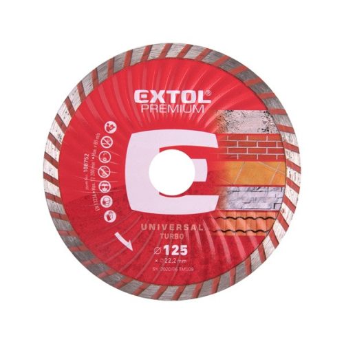 EXTOL PREMIUM 108751 gyémántvágó TURBO gránit/kerámia; 115×22,2mm, max.13.300 ford/perc ( 108751 )