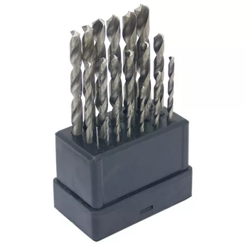EXTOL CRAFT 11190 fémcsigafúró klt., 19db, HSS; 1-10mm polírozott, műanyag dobozban ( 11190 )