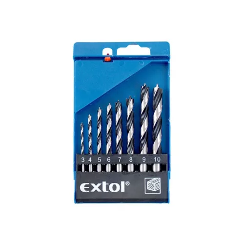 EXTOL CRAFT 1142 fafúró klt., műanyag dobozban; 8db 3-10mm polírozott ( 1142 )