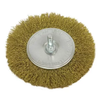  EXTOL CRAFT 17055 drótcsiszoló körkefe, 100 mm, fúrógépbe fogható: 6mm csap, rezezett acél, max. 4500 ford/perc ( 17055 )
