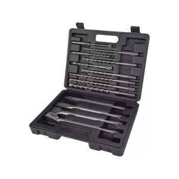   EXTOL CRAFT 23951 betonfúró és véső klt. SDS PLUS; 13db, 6,8,10/160mm, 8,10,12/210mm, 10,12,14/260mm, lapos 20,40/250mm, hegyes, horony ( 23951 )