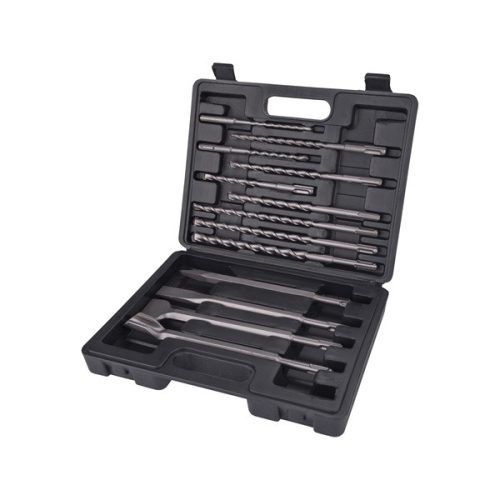 EXTOL CRAFT 23951 betonfúró és véső klt. SDS PLUS; 13db, 6,8,10/160mm, 8,10,12/210mm, 10,12,14/260mm, lapos 20,40/250mm, hegyes, horony ( 23951 )