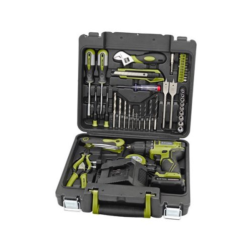 EXTOL CRAFT 422801 akkus fúrócsavarozó, 12V, Li-ion, szénkefe mentes, 1db 2000 mAh akku + 46 db szerszámkészlet ( 422801 )
