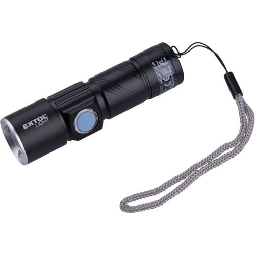 EXTOL LIGHT 43135 LED lámpa, 3 W, XPE LED; 150 Lm, ALU ház, zoom, újratölthető Li-ion akkus, 450 mAh ( 43135 )