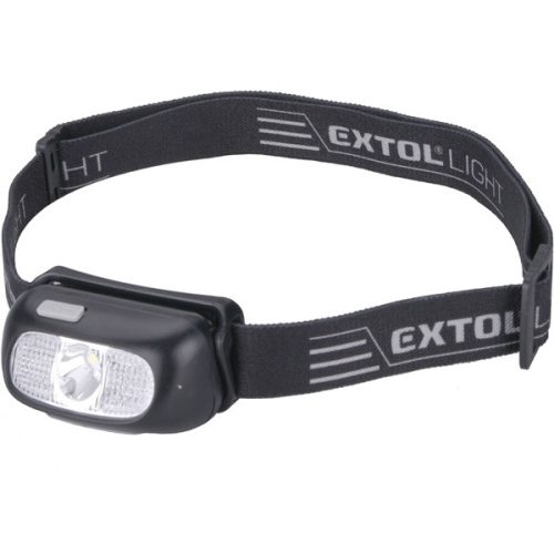 EXTOL LIGHT 43181 LED fejlámpa, 5 W, CREE XPG, 130 Lumen; 40m hatótávolság, tölthető akkuval, 6 funkció, cseppálló: IPX5 ( 43181 )