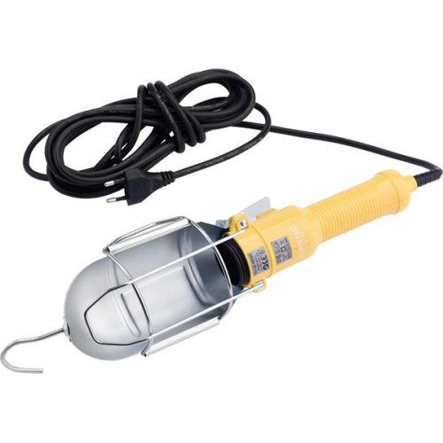 EXTOL LIGHT 43290 munkalámpa, izzó nélkül, E27 foglalat, max. 60W; kampós akasztó + csiptető, 230V/50Hz, 5 m kábel ( 43290 )