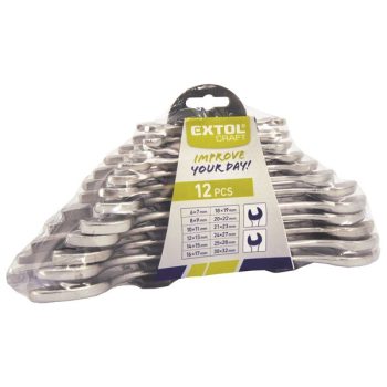   EXTOL CRAFT 6133B villáskulcs klt., W.S., műanyag tartóban; 12db, 6-32mm ( 6133B )