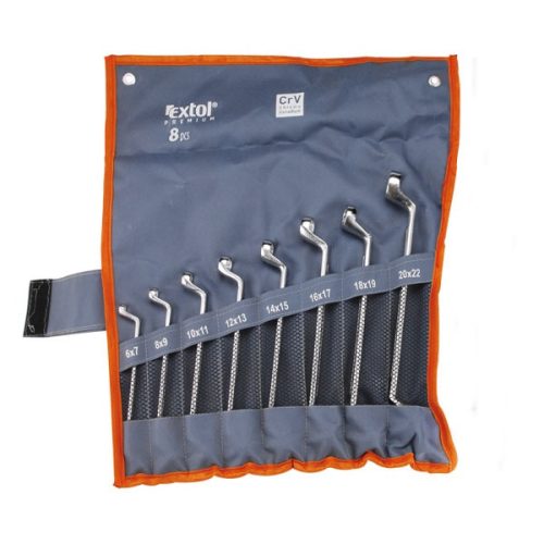 EXTOL PREMIUM 6219 csillagkulcs klt., 8db; 6-22mm, CrV. vászon tartóban ( 6219 )