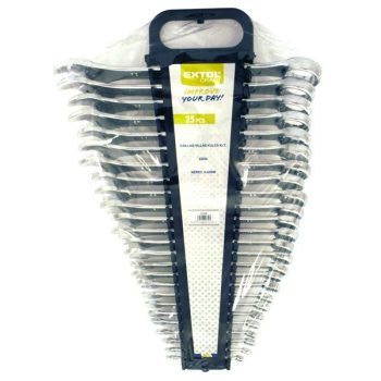   EXTOL CRAFT 6334B csillag-villás kulcs klt., W.S.; 25db, 6-32mm, műanyag tartóban ( 6334B )