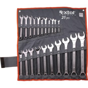   EXTOL PREMIUM 6335 csillag-villás kulcs klt., CrV., vászon tartóban; 21db, 6-32mm ( 6335 )