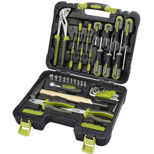 EXTOL CRAFT 6599 szerszámkészlet, 57db, 1/4" CV.; 10 dugófej(4-13mm), racsnis kar+fogók,csavarhúzók,órás csavarhúzók, imbuszkulcs,BIT-ek ( 6599 )