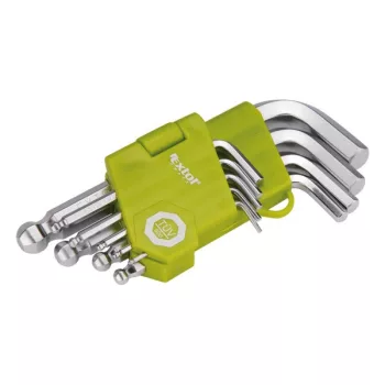   EXTOL CRAFT 66000 imbuszkulcs klt., rövid, Cr40 gömbfej, TÜV/GS; 9db, 1,5-10mm, bliszteren ( 66000 )